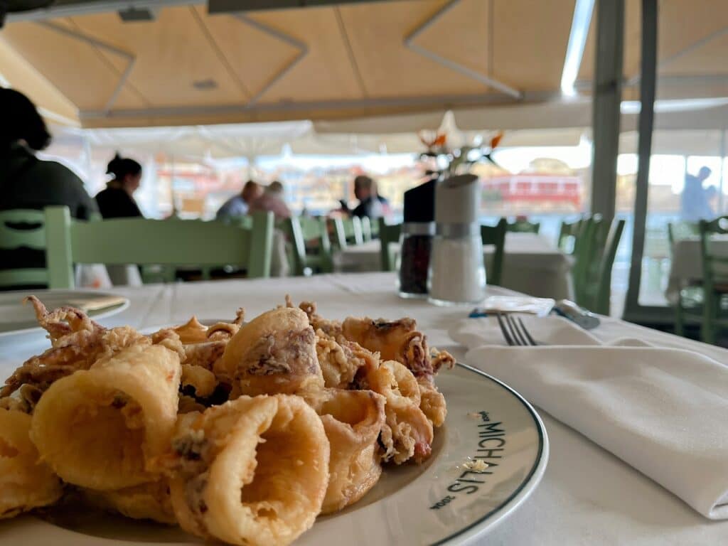 Chania Restaurant Michalis Zeevruchten Uitzicht op de haven