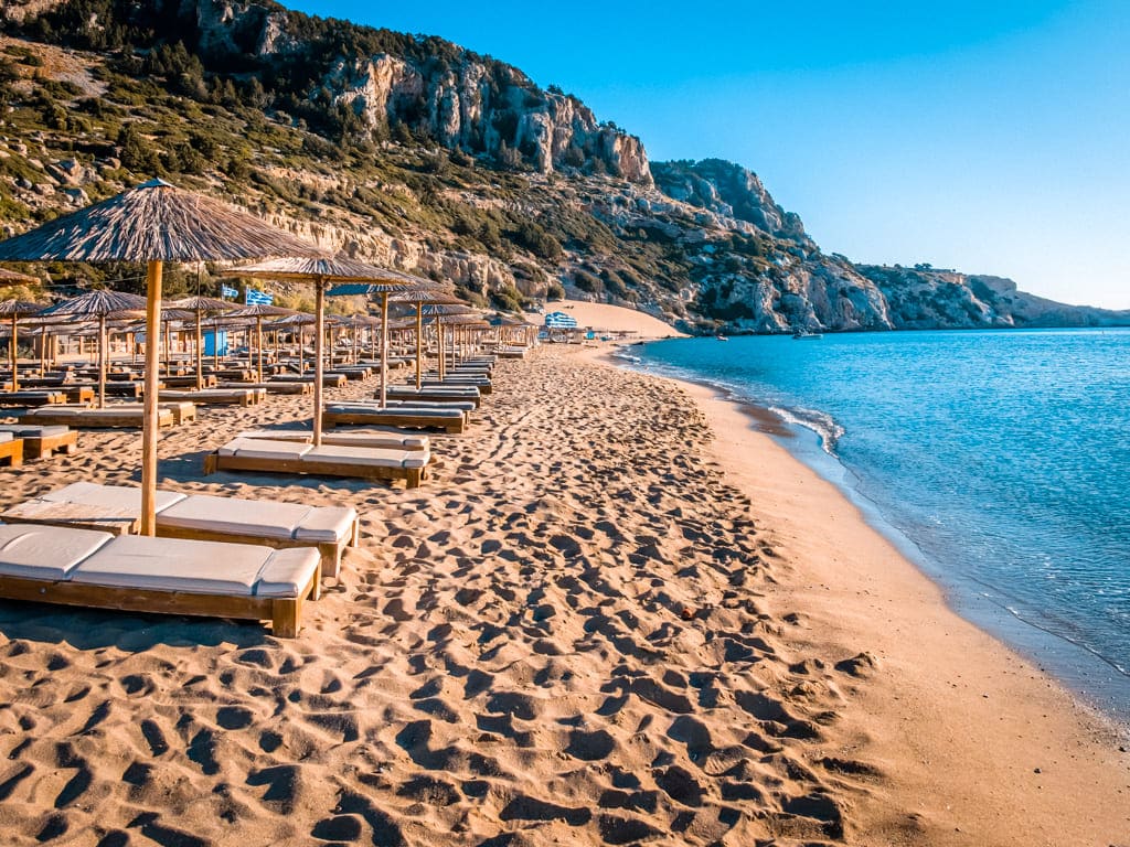Tsambika-stranden på Rhodos nära Kolymbia