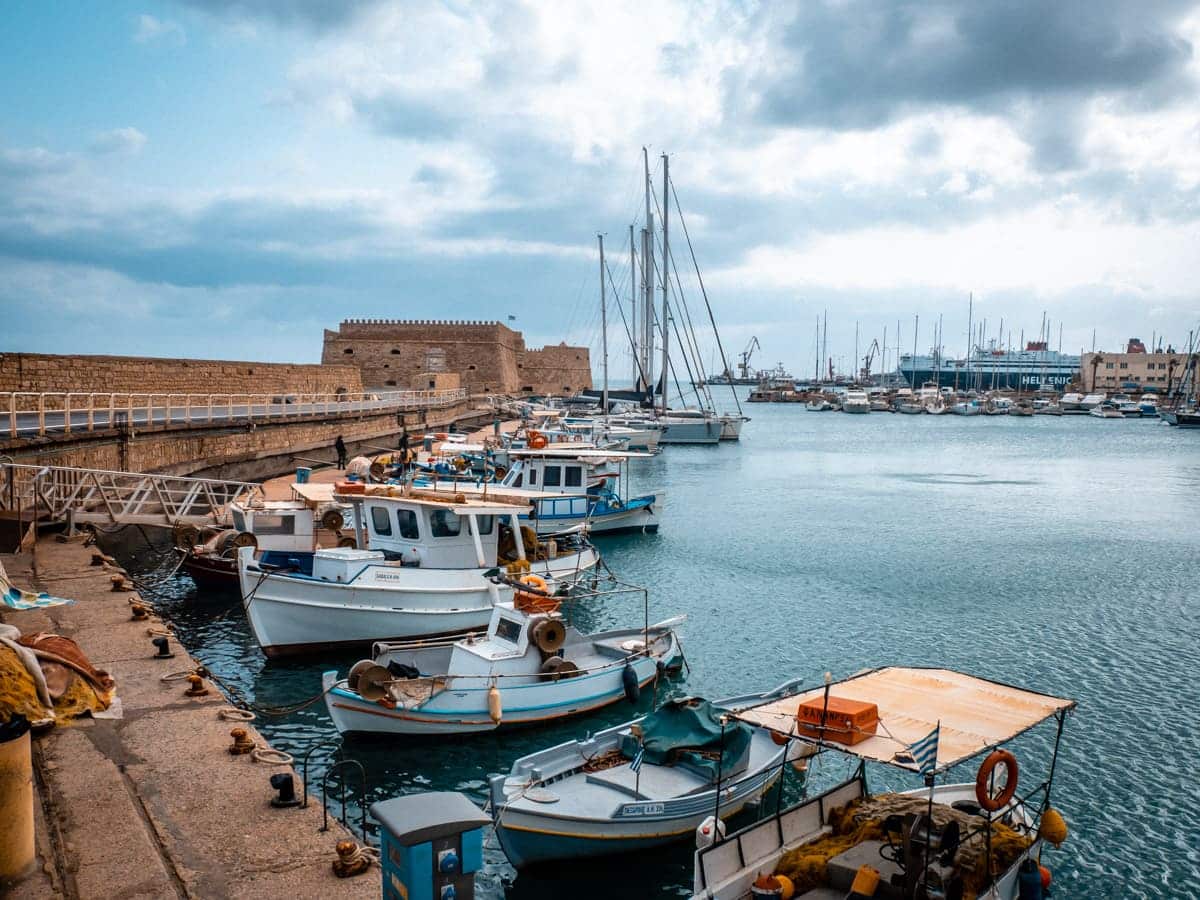 Crete in April Heraklion Harbour