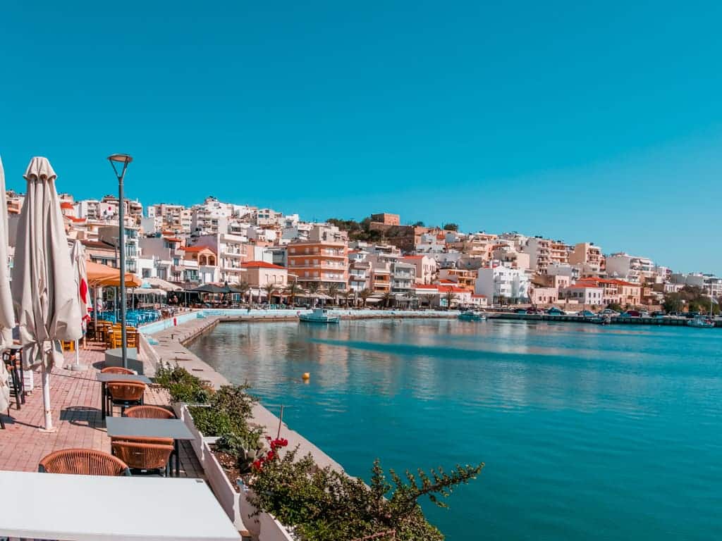 Sitia Eastern Crete promenade with view of the city