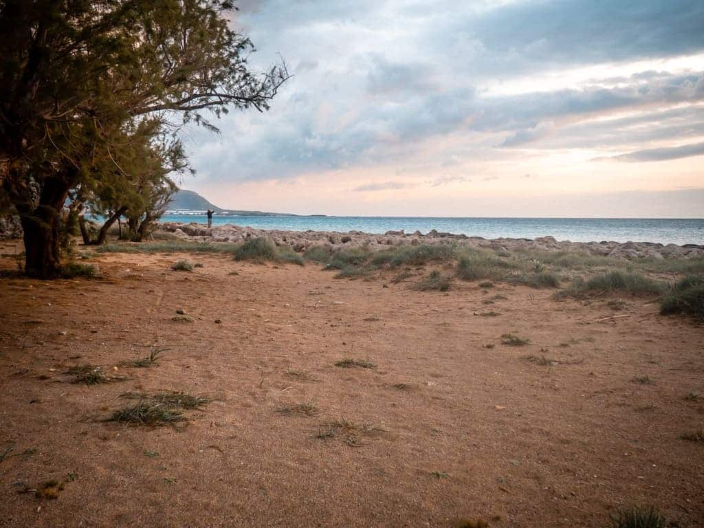 Playa pequeña de Falasarna en noviembre