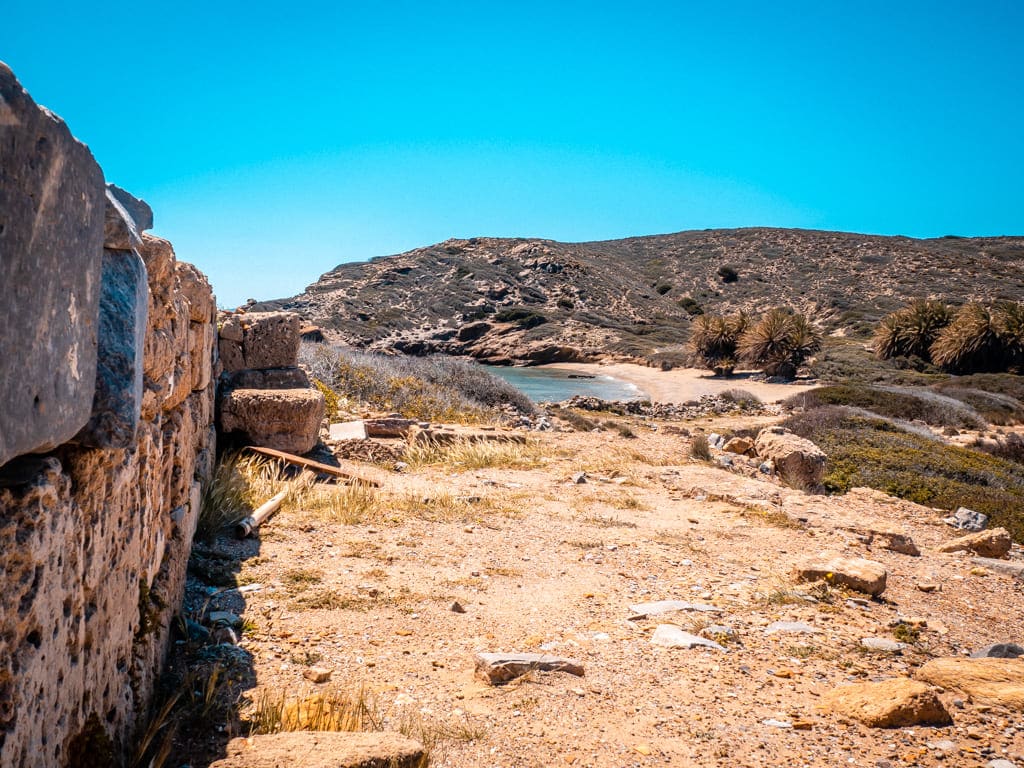 Plage d'Itanos en Crète Grèce près des ruines antiques