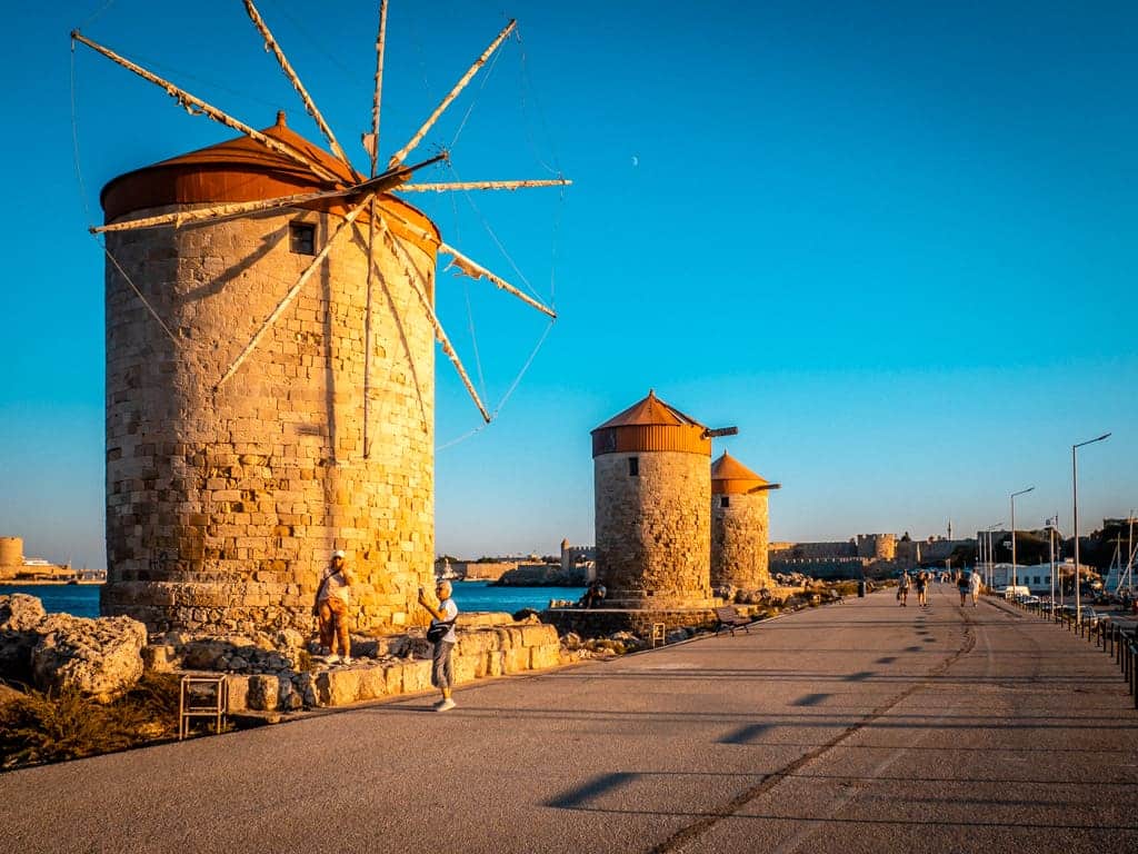Mandraki Harbour Rhodes Windmills