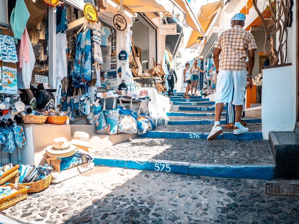 Santorini Fira 600 peldaños de la escalera Karavolades