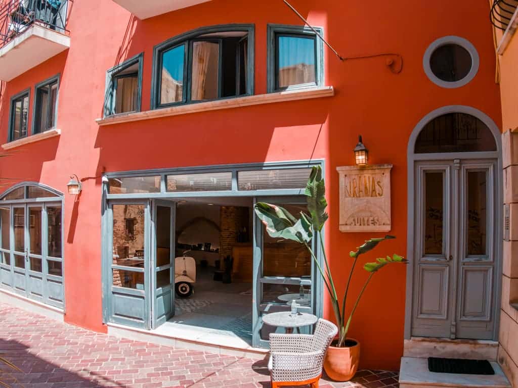 Waar verblijf ik op Kreta Chania Vranas Suites Entree
