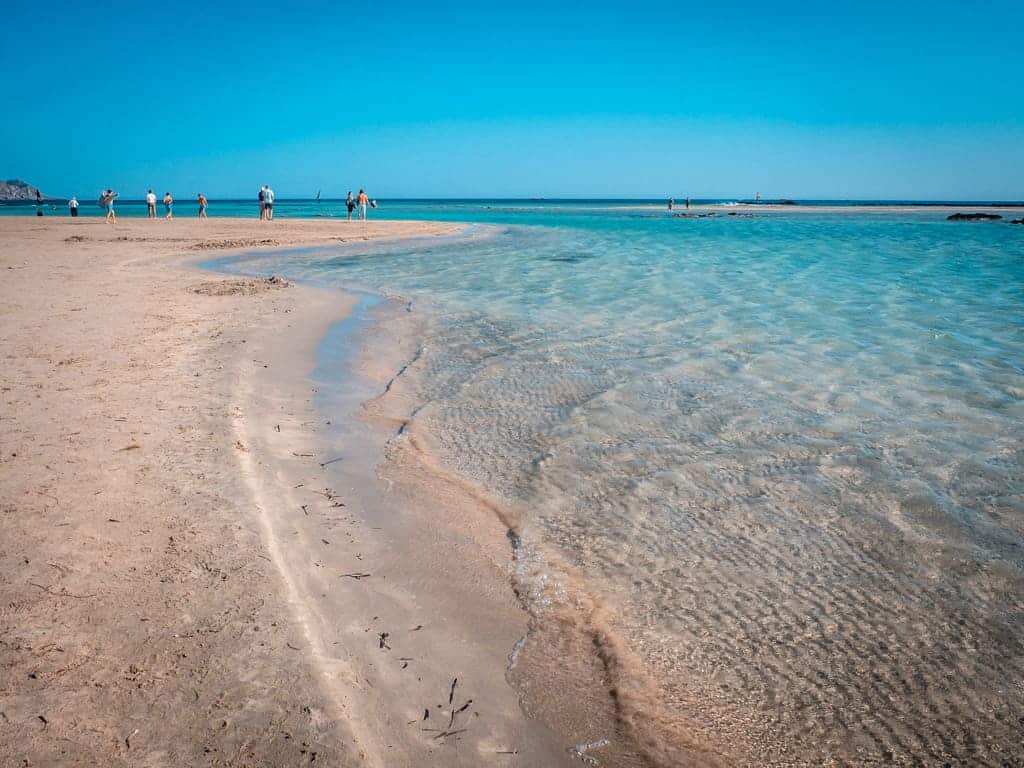 Elafonisi-stranden på en bilresa på Kreta