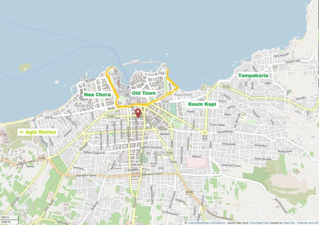 Où séjourner à La Canée Carte des meilleurs quartiers