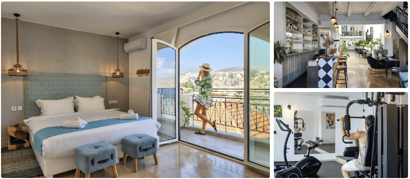 Hotell Port 7 Boutique Collection Agios Nikolaos rum och bar