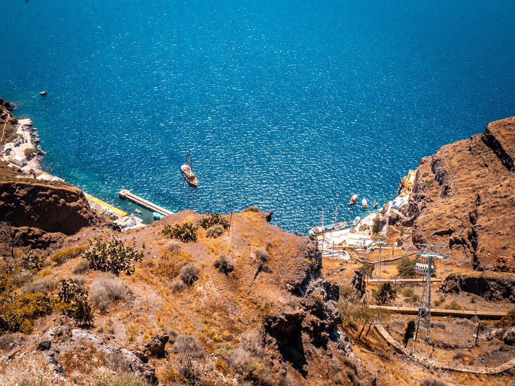 Teleférico de Santorini Fira hasta el puerto viejo