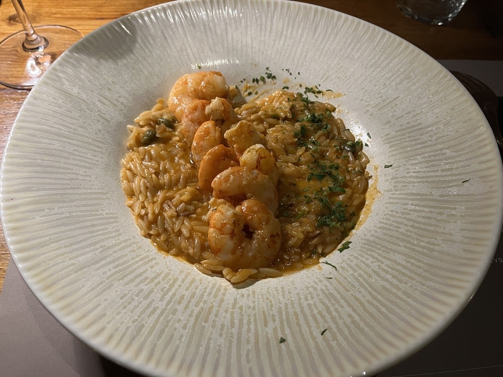 Shrimp Pasta Pesekei Restaurant Heraklion Crete